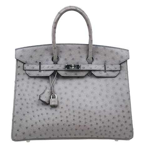 hermes birkin ostrich grey|hermes birkin 35 crocodile.